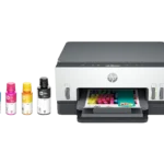 HP Smart Tank 6001 printer with ink bottles